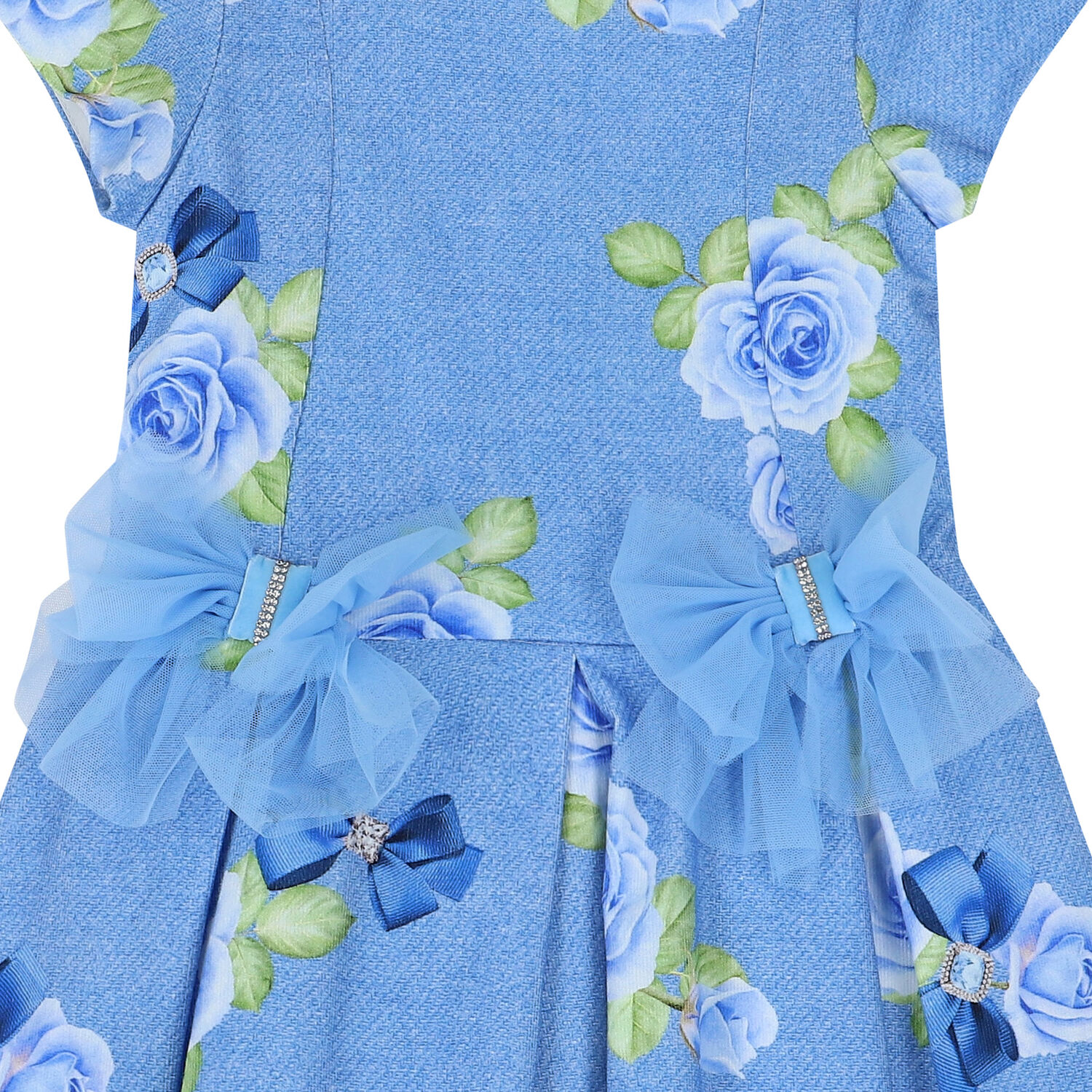 Girls Blue Floral Dress, 1, hi-res image number null