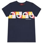 Boys Navy Blue Logo T-Shirt, 2, hi-res