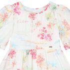 Girls White Floral Dress, 1, hi-res