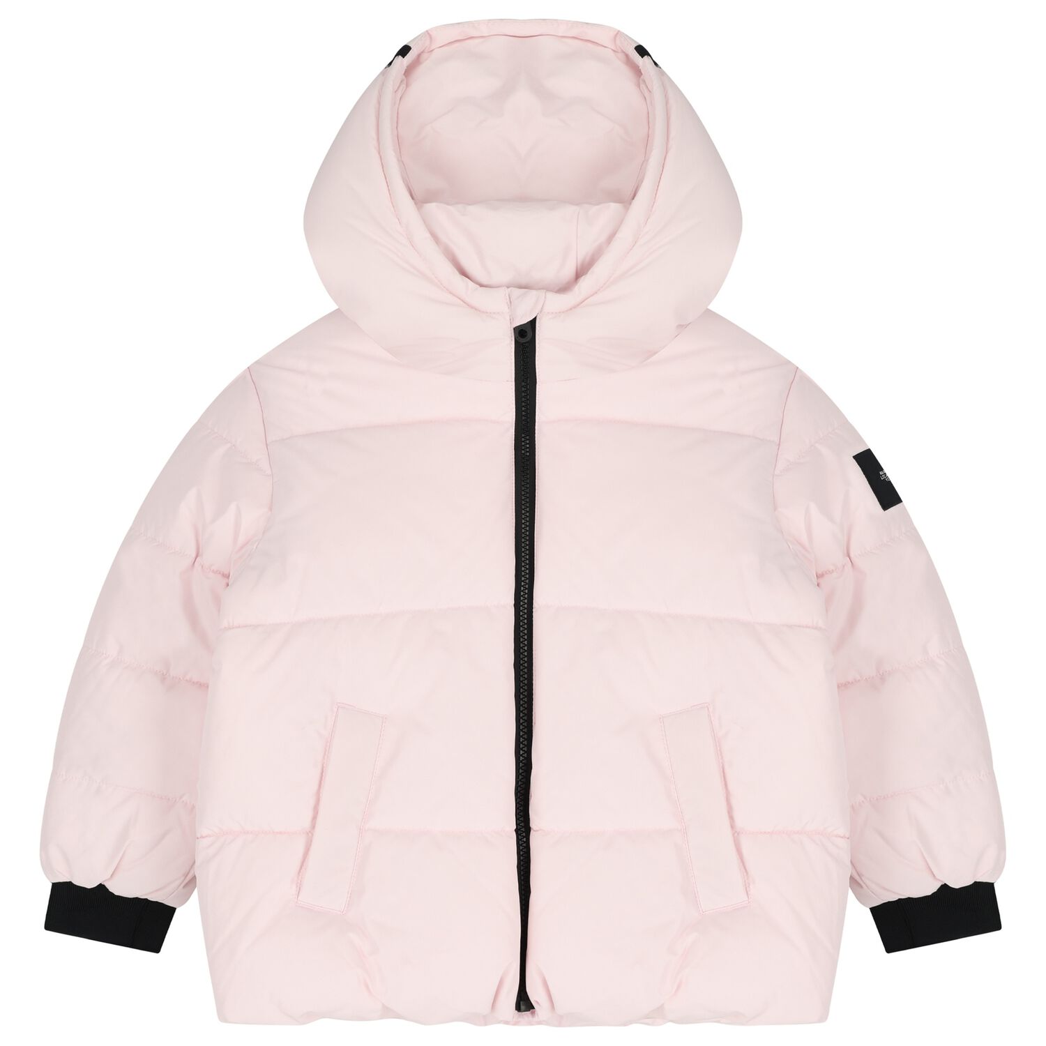 Girls Pink Logo Puffer Jacket, 2, hi-res