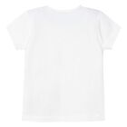 Girls White Cotton T-shirt, 1, hi-res