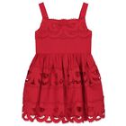 Girls Red Bow Dress, 1, hi-res