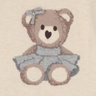 Younger Girls Beige Teddy Bear Knitted Tracksuit, 1, hi-res
