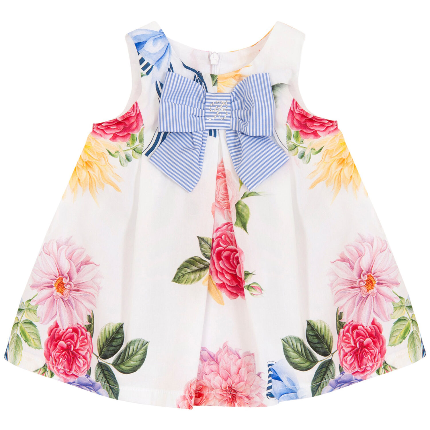 Younger Girls White Floral Dress Set, 1, hi-res