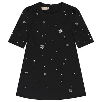 Girls Black Embellished Dress