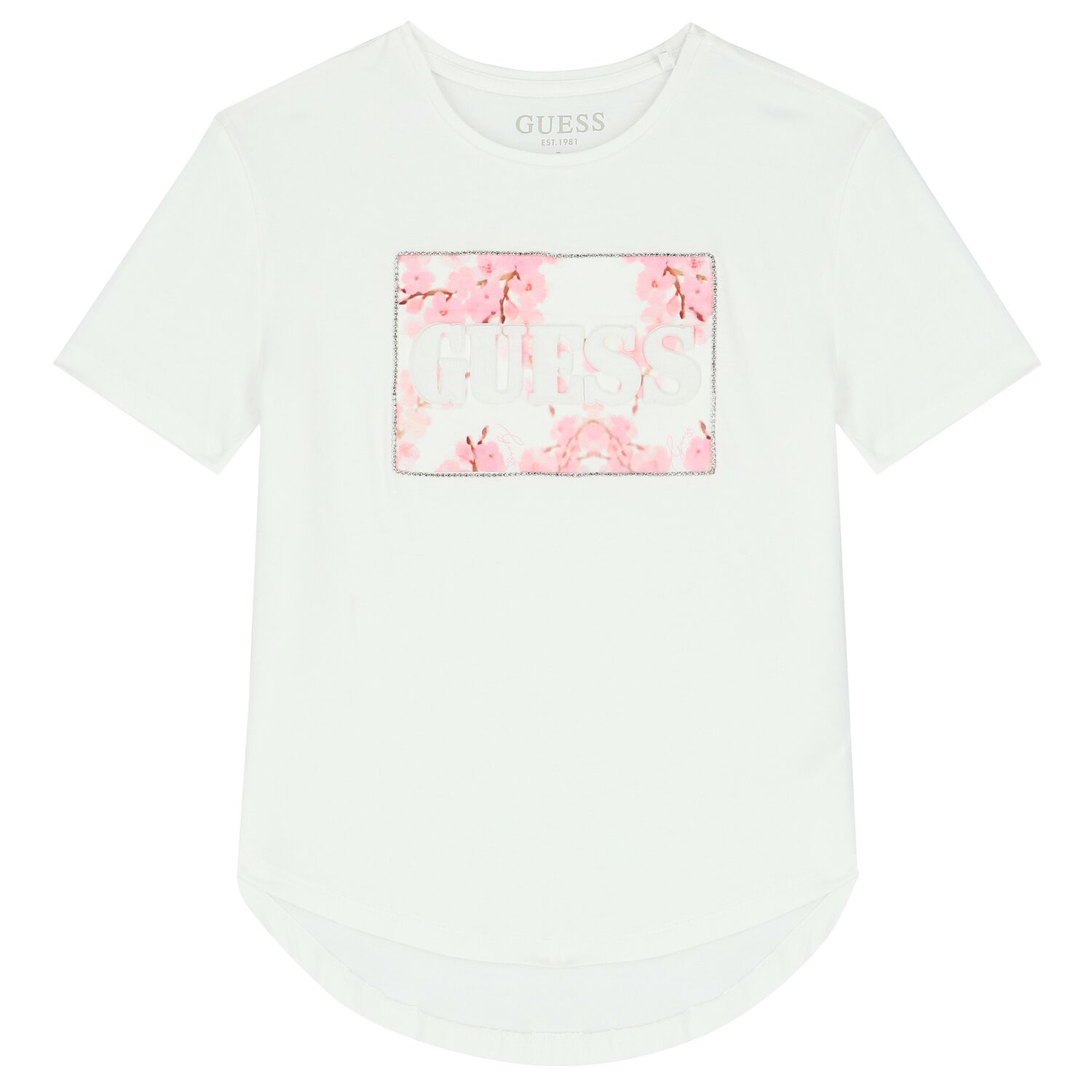 Girls White Logo Cherry Blossom T-Shirt, 1, hi-res image number null