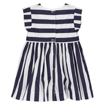 Baby Girls Navy & White Striped Dress