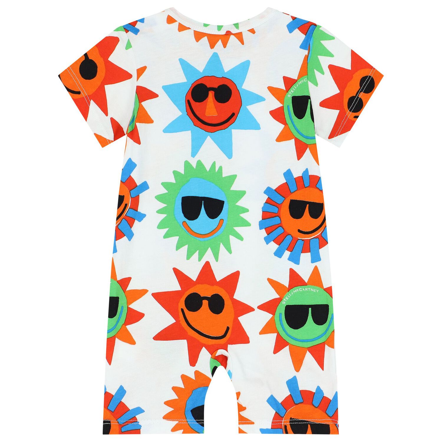 Baby Boys White Sun Romper, 1, hi-res image number null