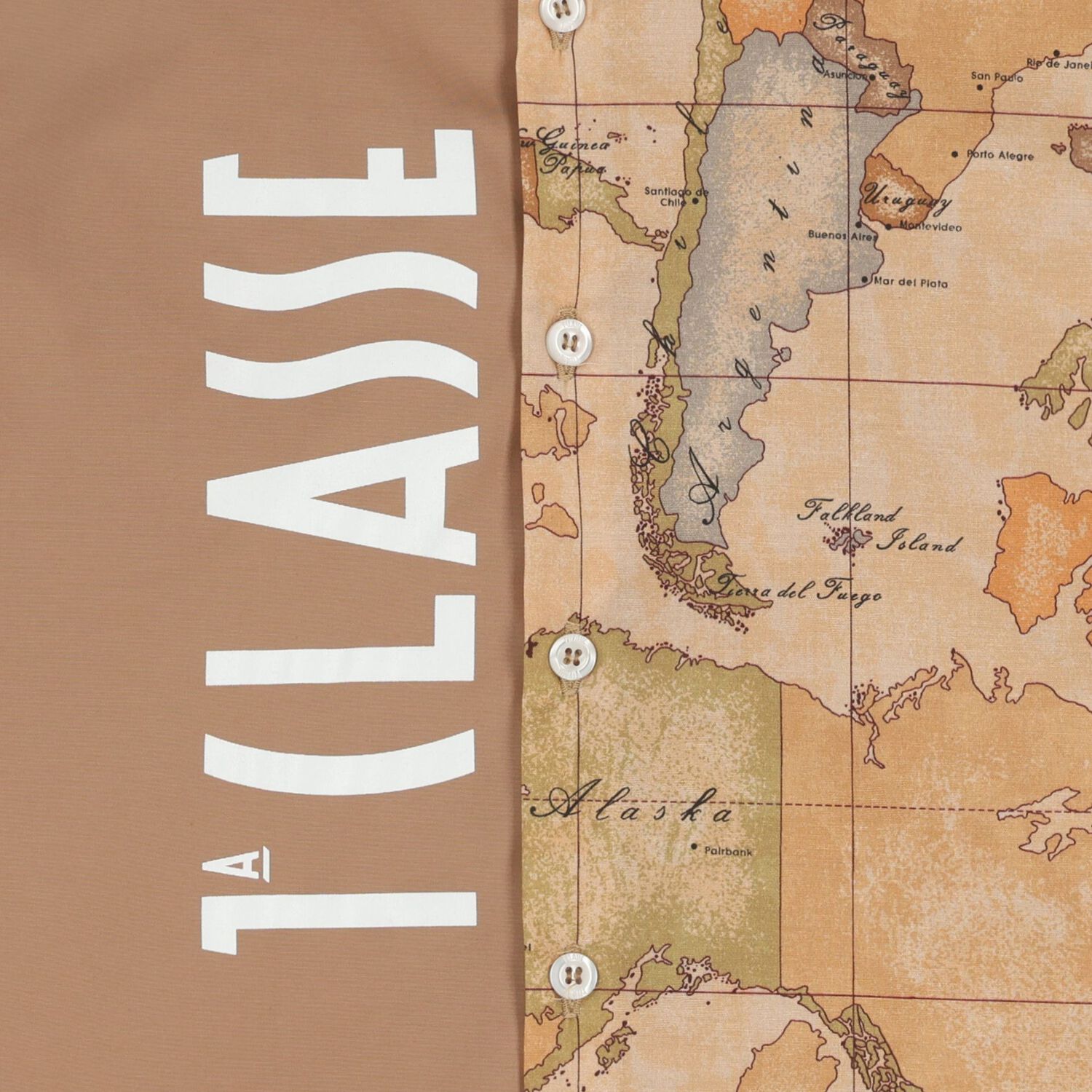 Boys Beige Geo Map Logo Shorts Set, 1, hi-res