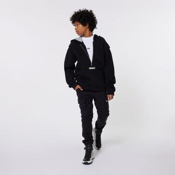 Boys Black Logo Cargo Trousers