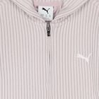 Girls Pink Ribbed Logo Hooded Zip Up Top, 1, hi-res