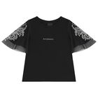Girls Black Logo T-Shirt, 1, hi-res