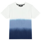Boys White & Blue Dip-Dye T-Shirt, 1, hi-res