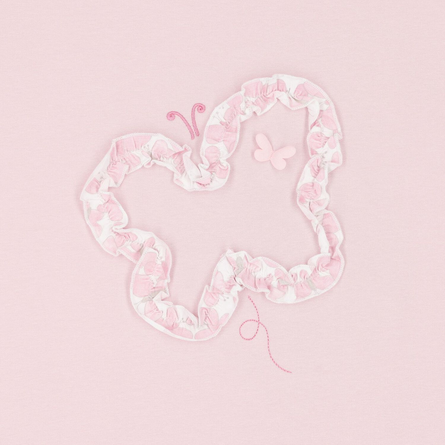 Baby Girls Pink Butterfly Ruffled Blanket, 1, hi-res