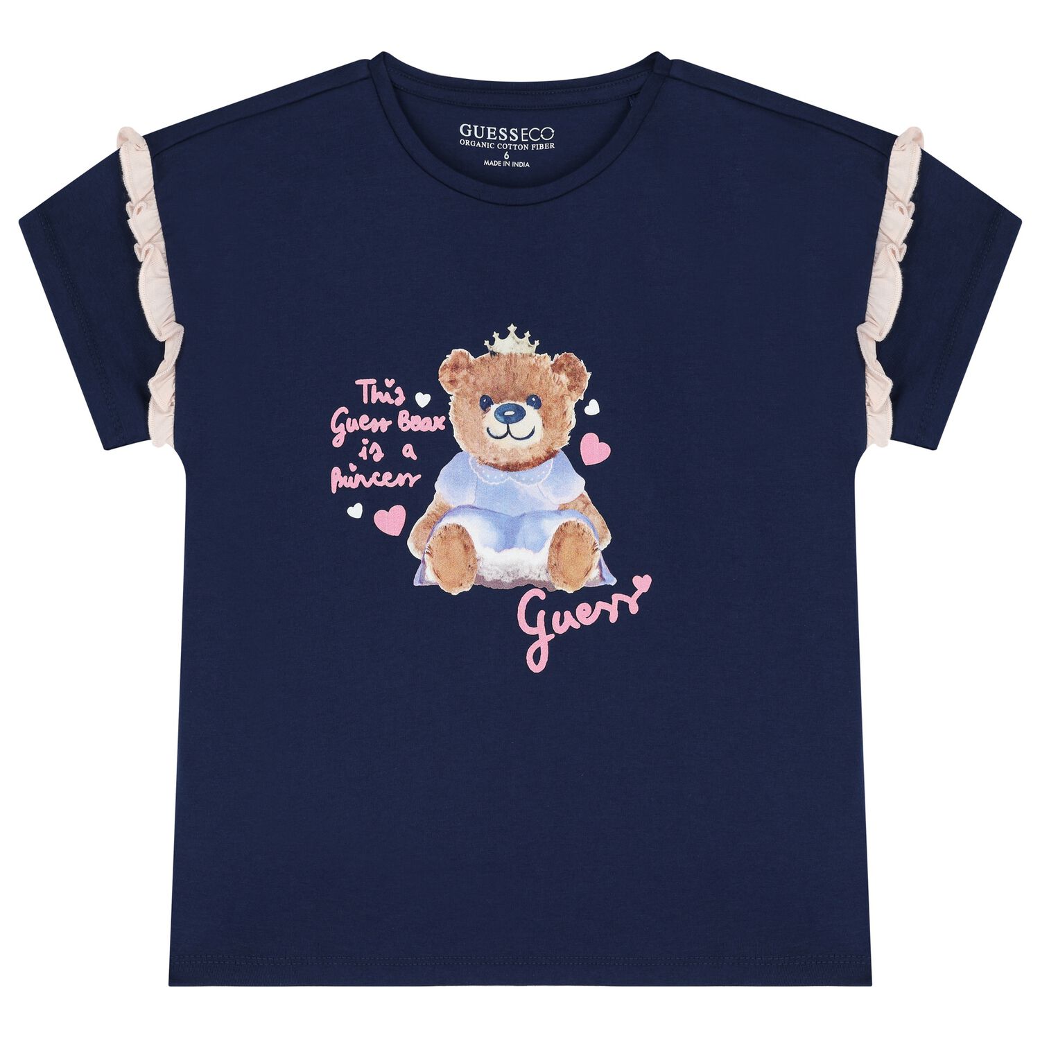 Girls Navy Blue Teddy Bear T-Shirt, 3, hi-res