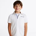 Boys White Logo Polo Shirt, 1, hi-res