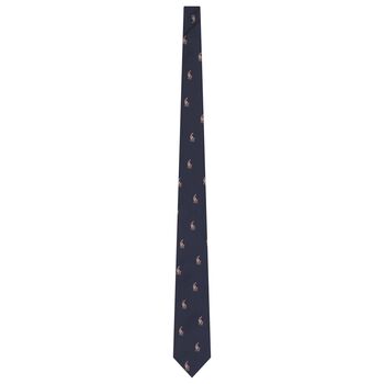 Boys Navy Blue Logo Necktie