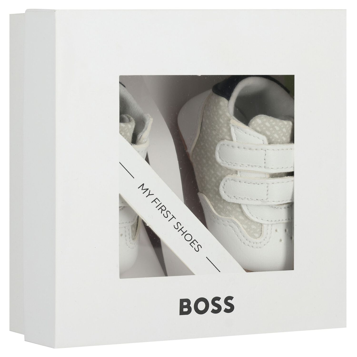 Baby Boys Ivory Logo Pre Walker Shoes, 1, hi-res