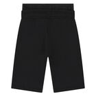 Younger Boys Black Logo Shorts, 1, hi-res