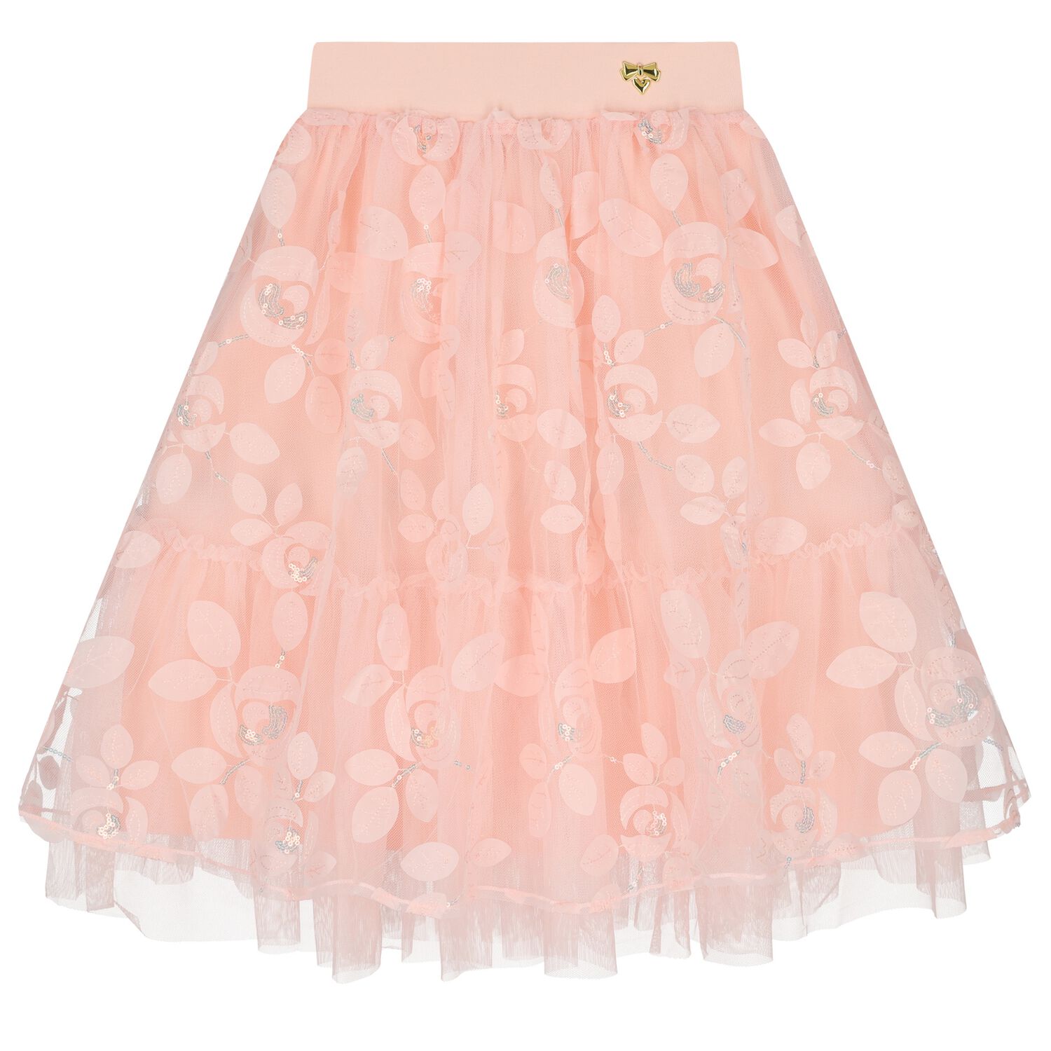 Girls Pink Tulle Sequin Skirt , 1, hi-res