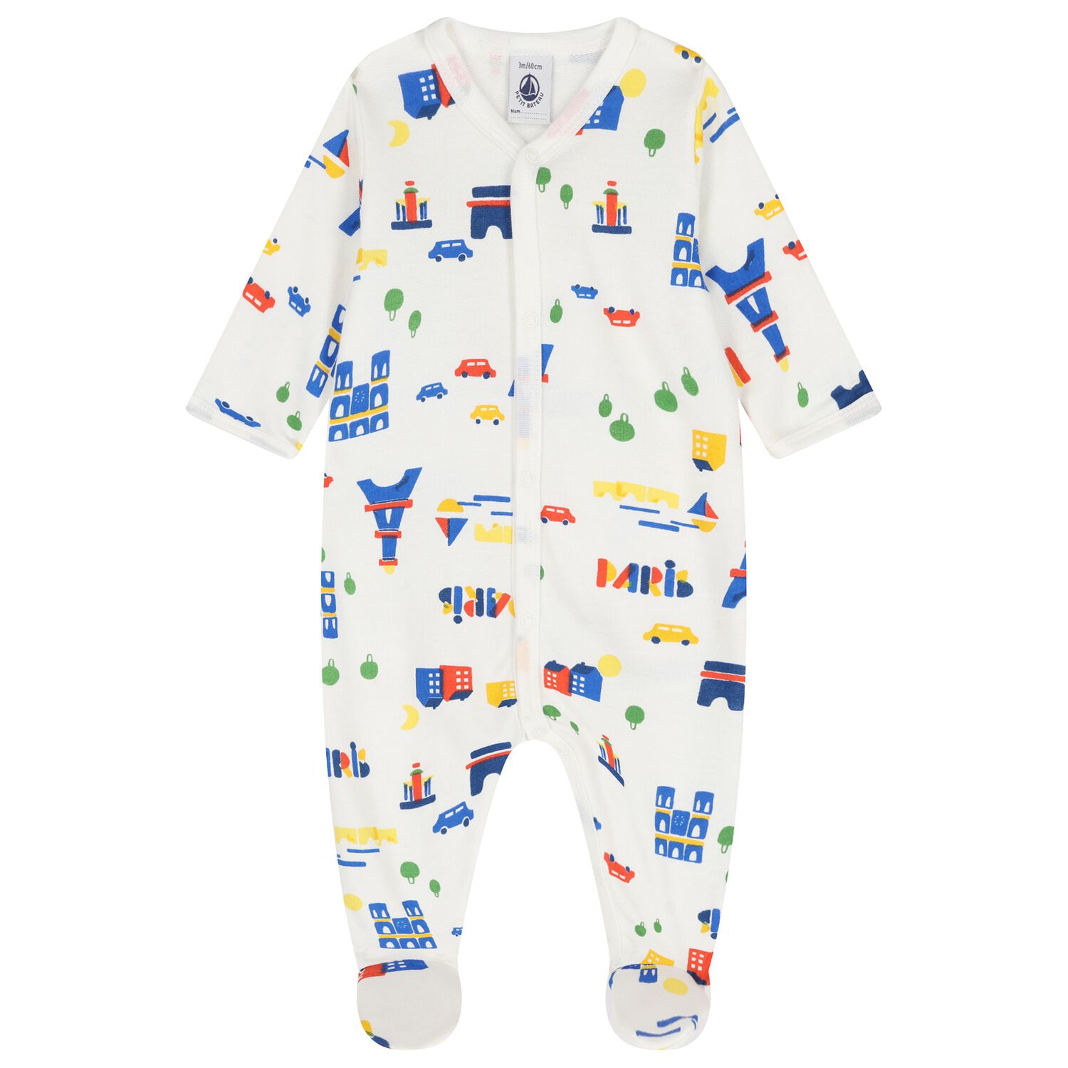 Baby Boys White Babygrow, 1, hi-res
