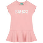 Girls Pink Logo Dress, 1, hi-res