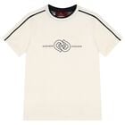 Boys Beige Logo T-Shirt, 1, hi-res