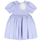 Girls Purple Flower Dress, 1, hi-res