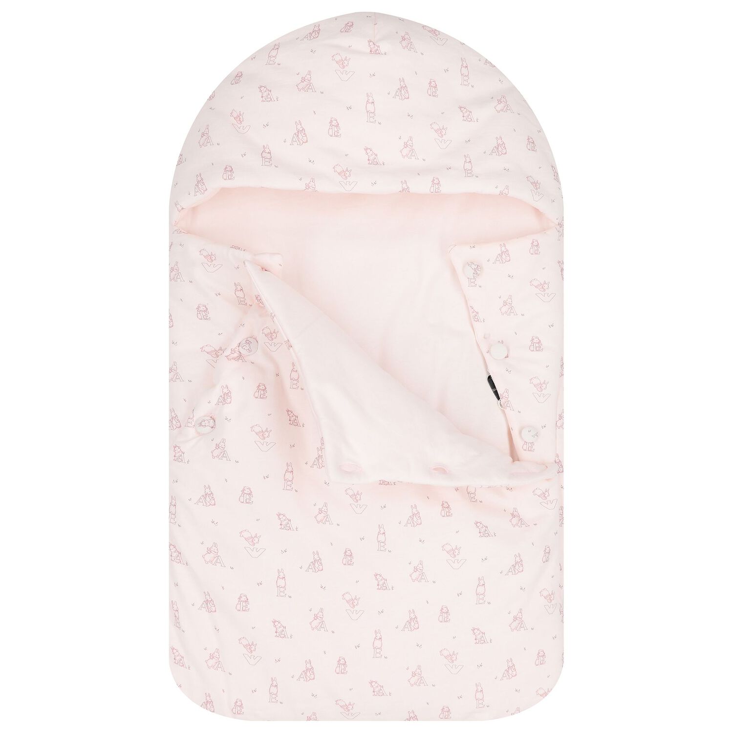 Baby Girls Pink Alphabet & Bunny Nest, 1, hi-res