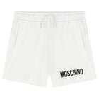 Boys White Logo Shorts, 1, hi-res