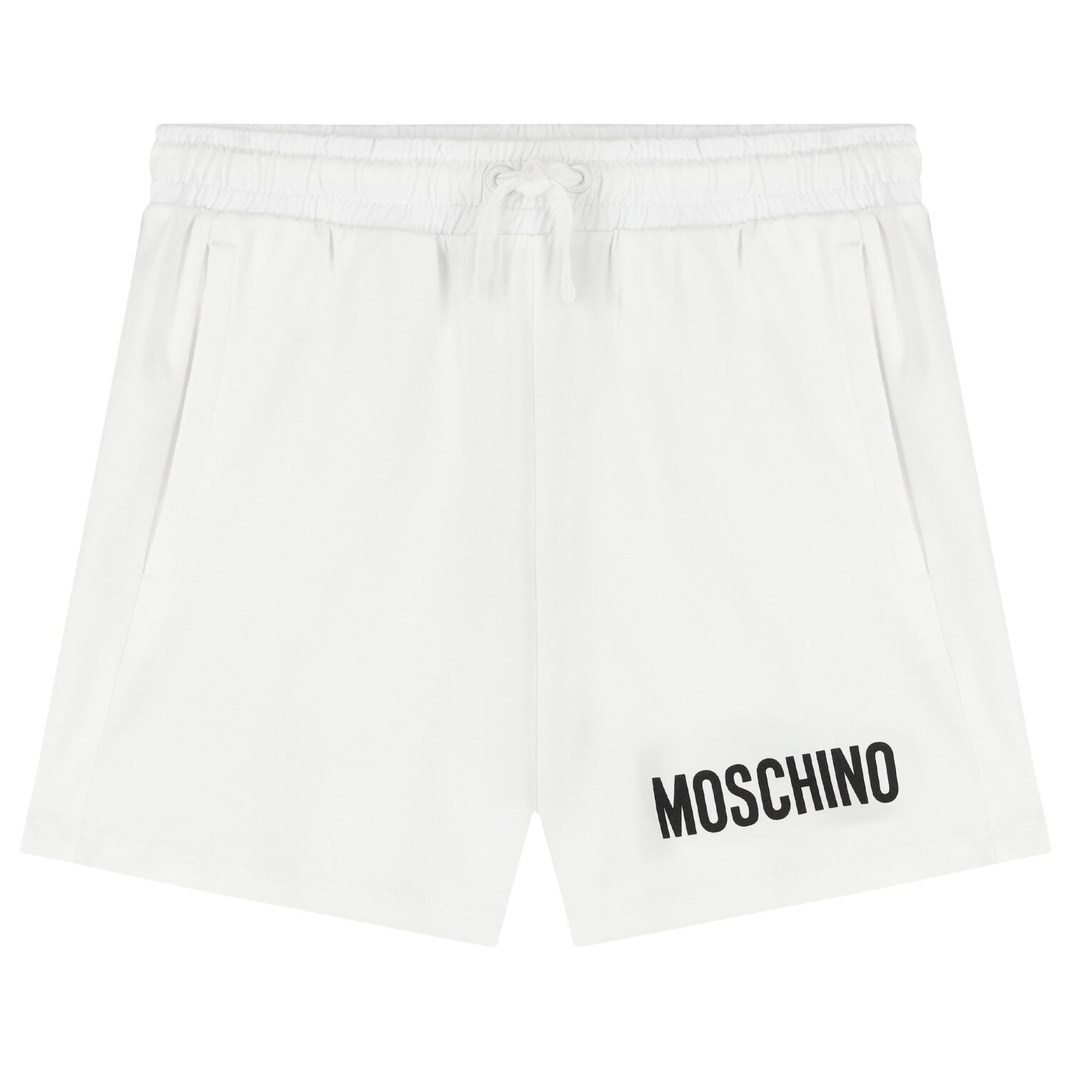 Boys White Logo Shorts, 1, hi-res