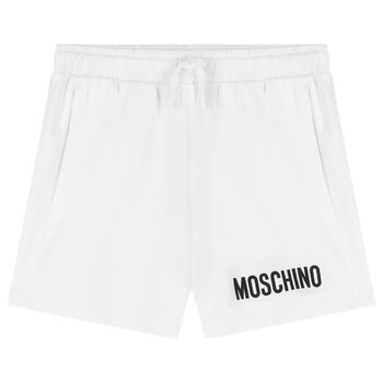 Boys White Logo Shorts