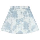Girls White & Blue Poplin Skirt, 1, hi-res