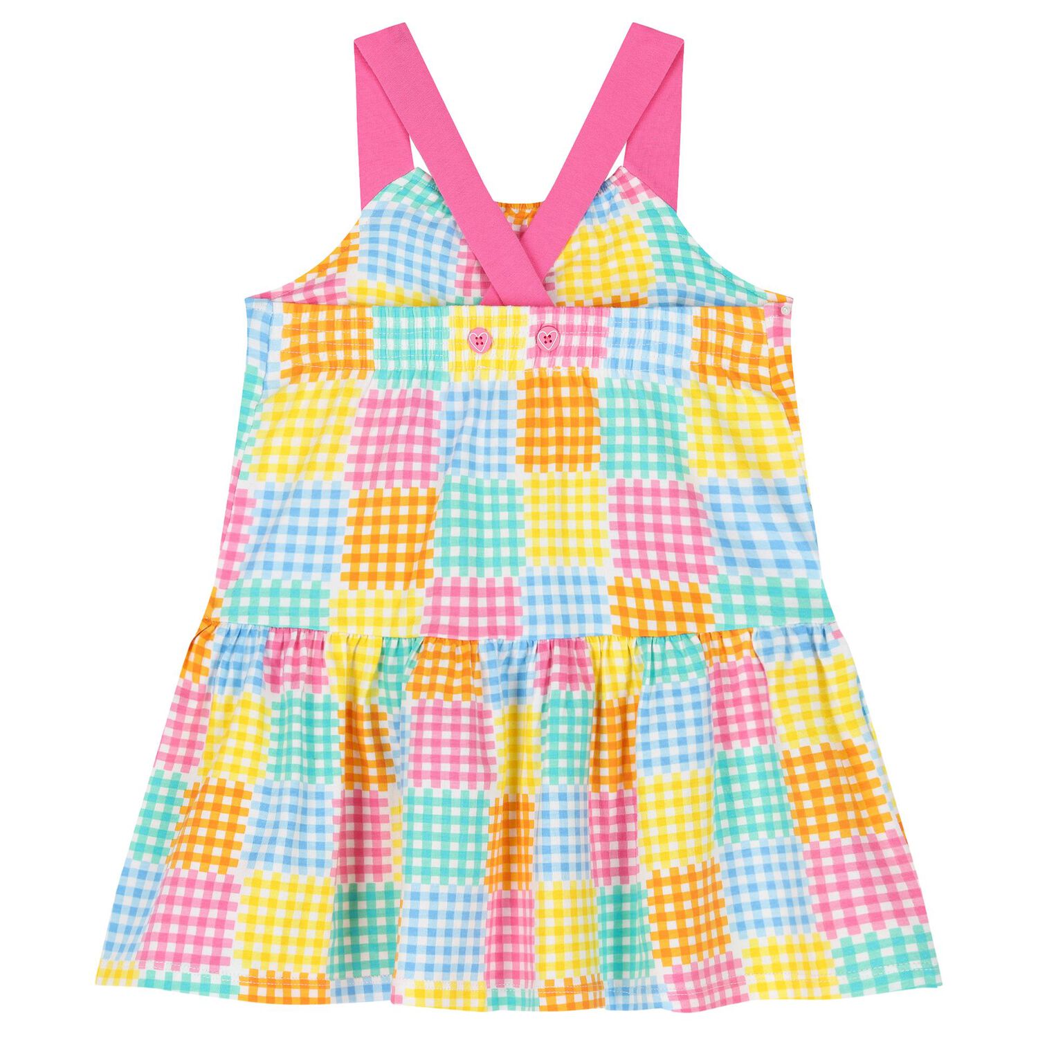 Girls Multi-Colored Gingham Dress, 1, hi-res image number null