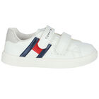 Girls White Logo Trainers, 1, hi-res