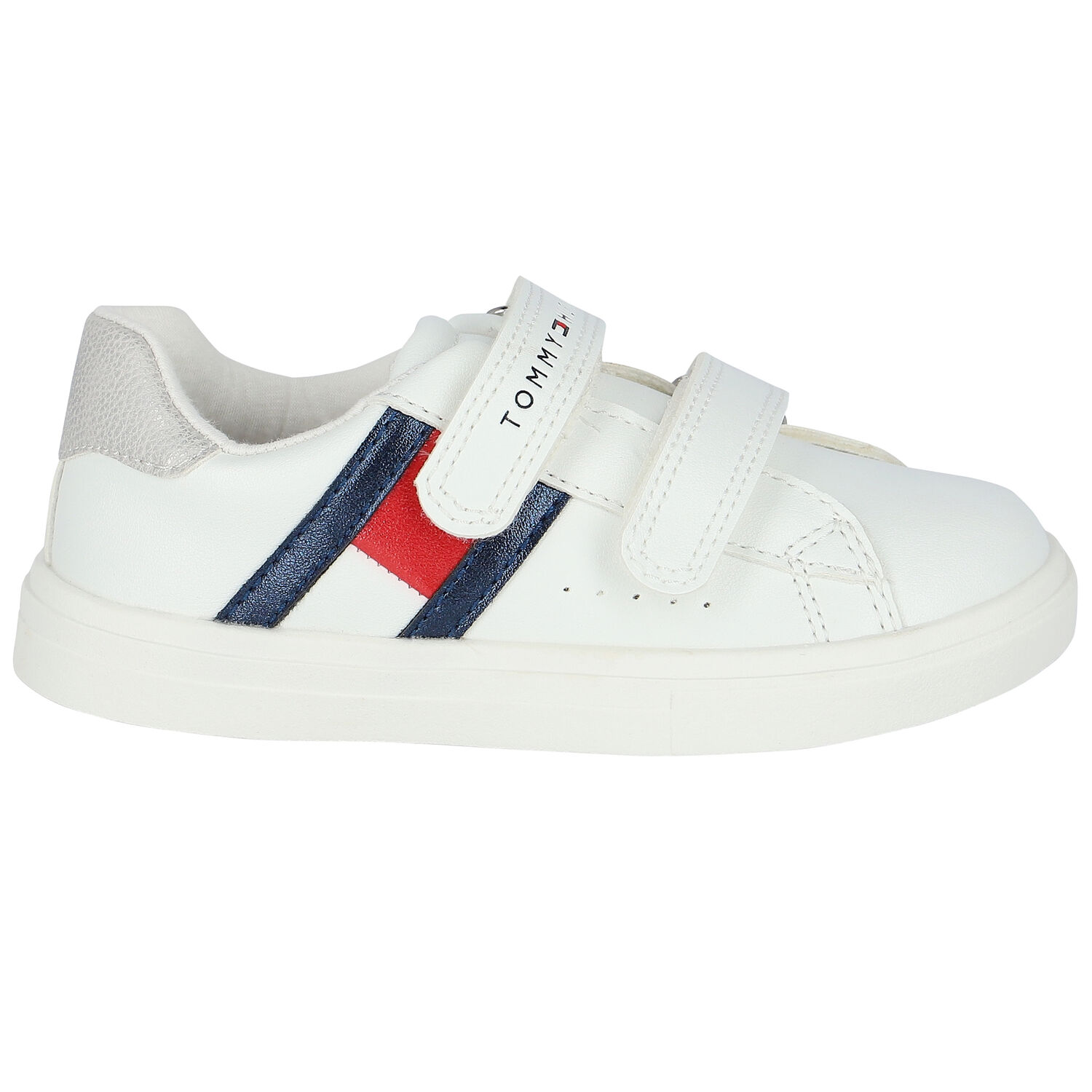 Girls White Logo Trainers, 1, hi-res
