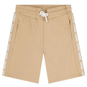 Boys Beige Logo Shorts