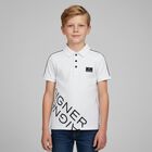 Boys White Logo Polo Shirt, 1, hi-res