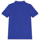 Boys Blue Logo Polo Shirt, 2, hi-res