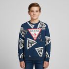 Boys Blue Logo Sweatshirt, 1, hi-res