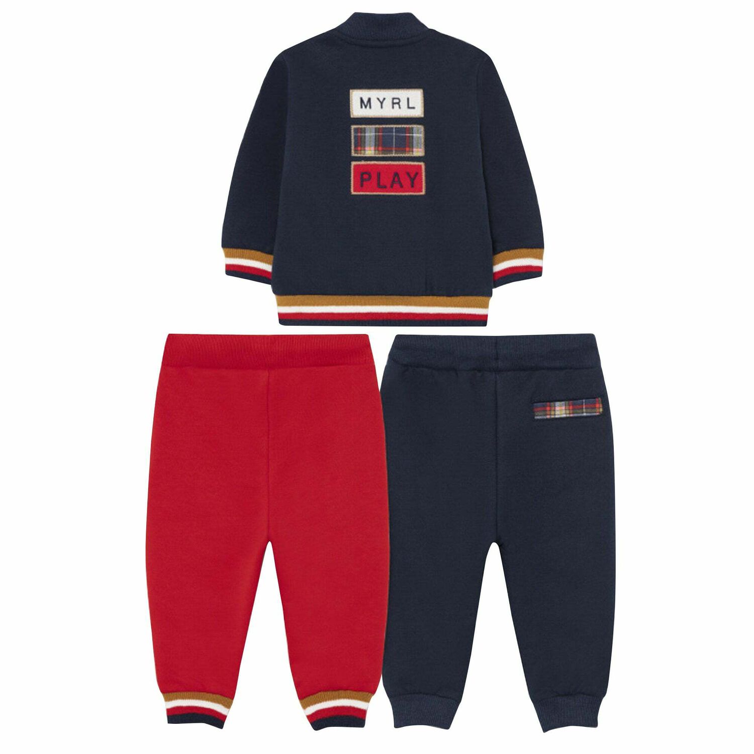 Younger Boys Navy & Red 3-Piece Tracksuit, 1, hi-res image number null