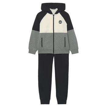 Boys Black, Ivory & Grey Tracksuit