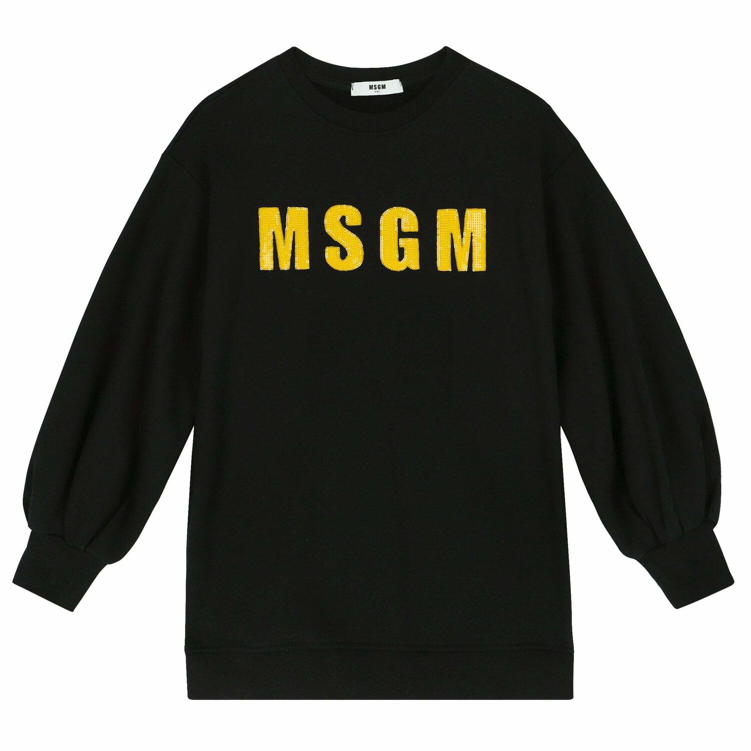 Girls Black Logo Sweatshirt Dress, 1, hi-res