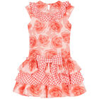 Girls Coral Roses Dress, 1, hi-res