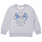 Girls Grey Elephant Logo Sweatshirt, 1, hi-res