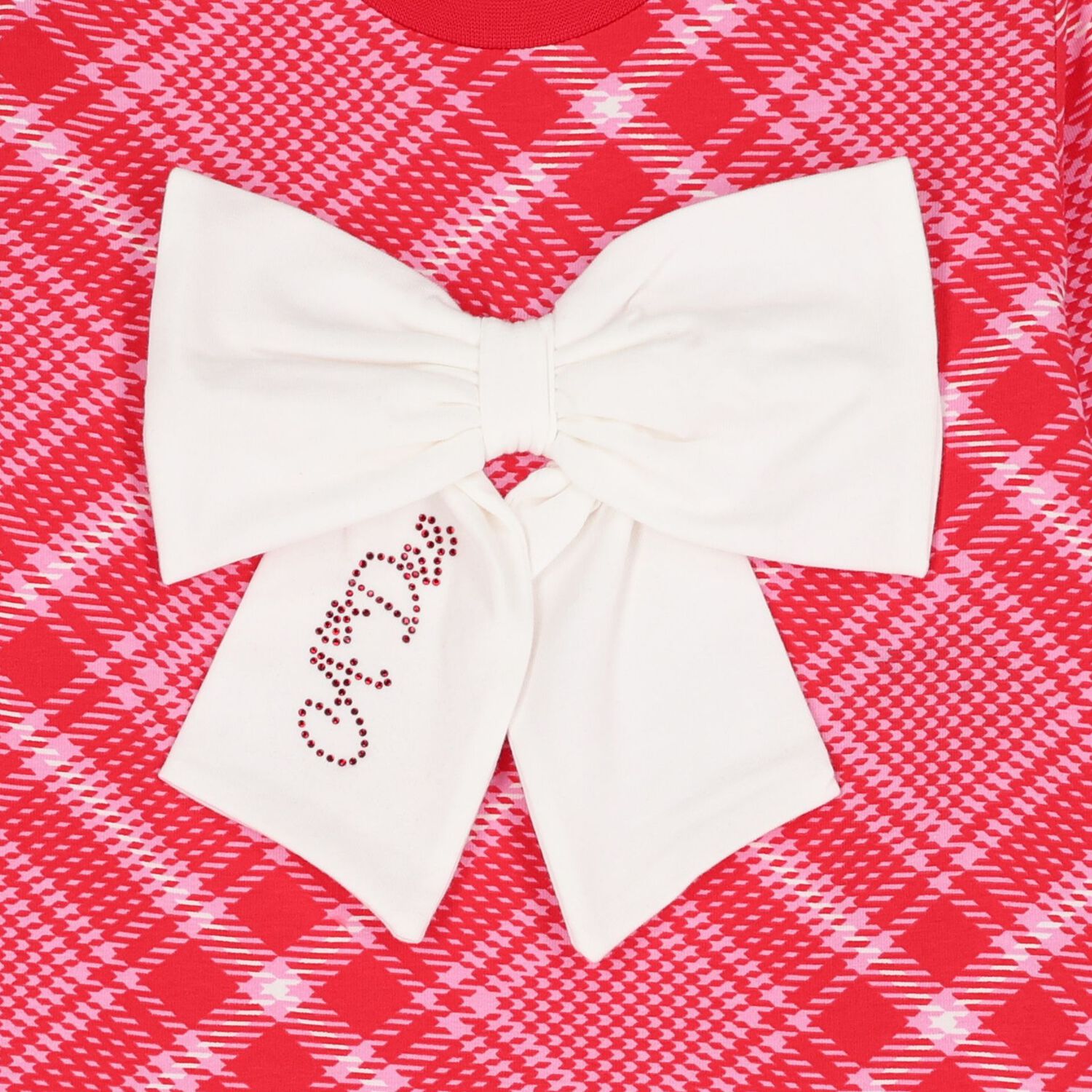 Girls Red & Pink Bow Dress, 1, hi-res