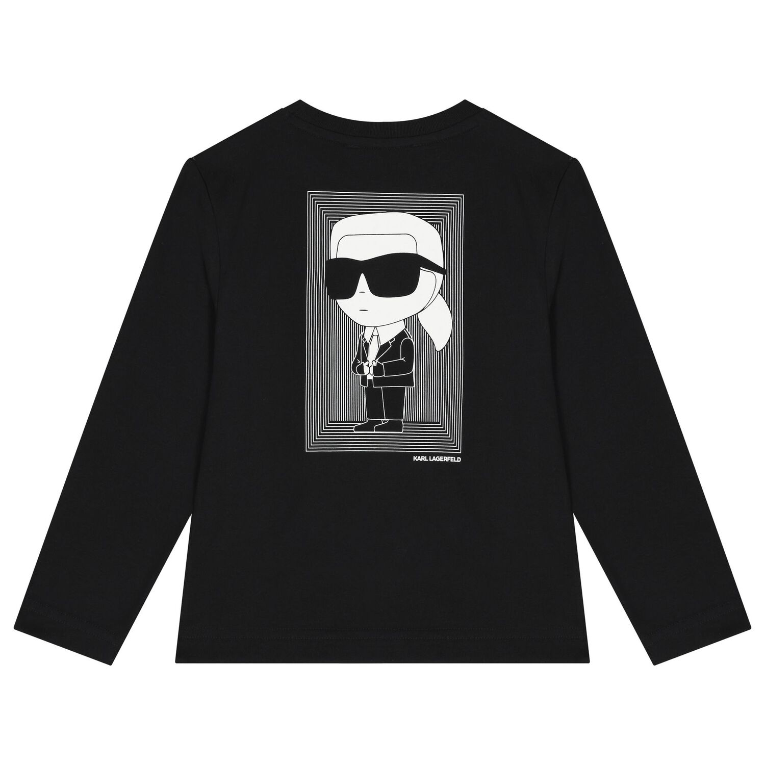 Boys Black Logo Long Sleeve Top, 2, hi-res