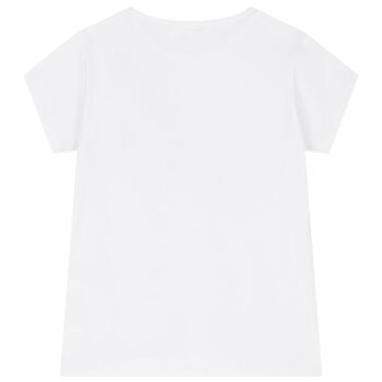 Girls White Butterfly T-Shirt