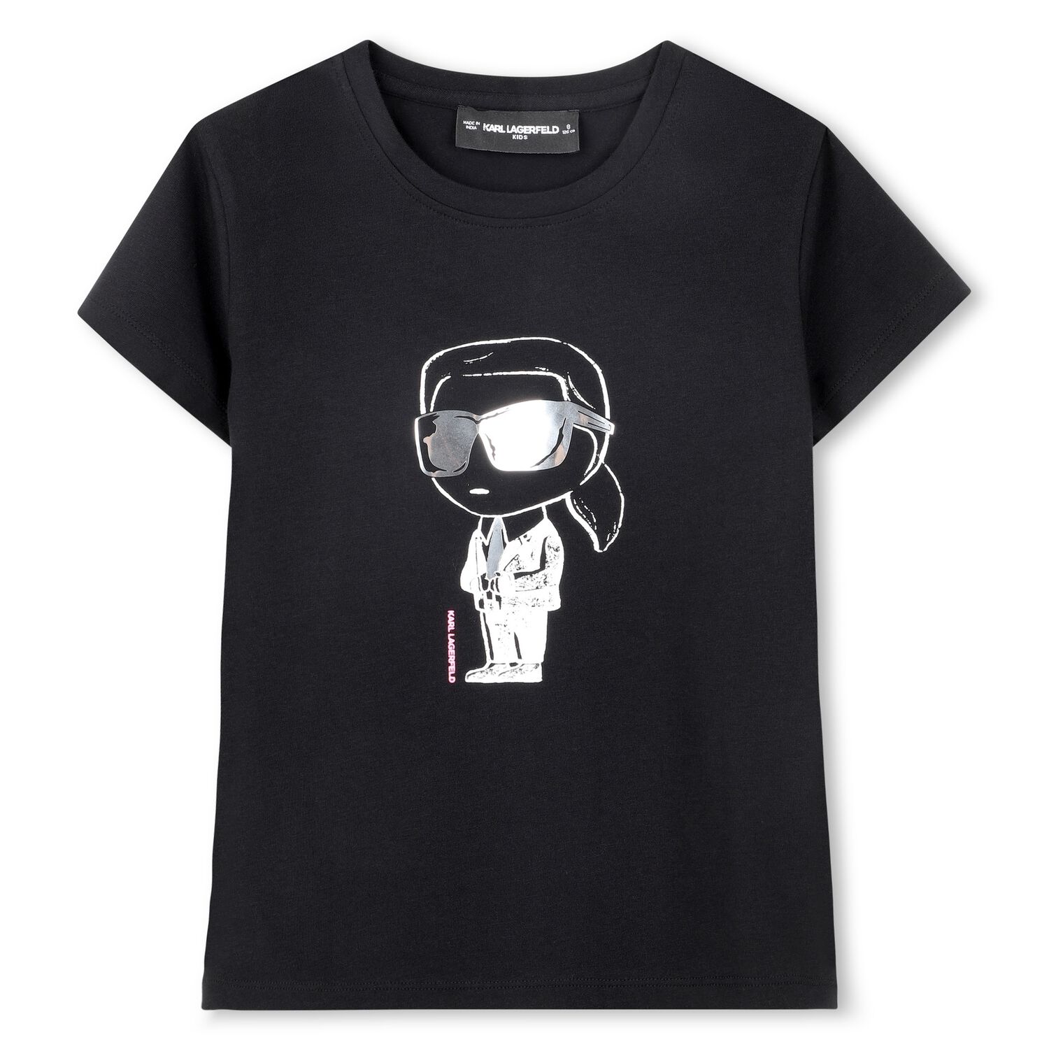 Girls Mini Me Black Ikonik T-Shirt, 1, hi-res