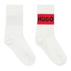 Boys White & Black Logo Socks ( 2-Pack ), 1, hi-res